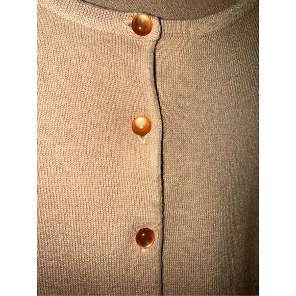 Vintage Stephanie Andrews Wool tan Cardigan - Picture 9 of 13